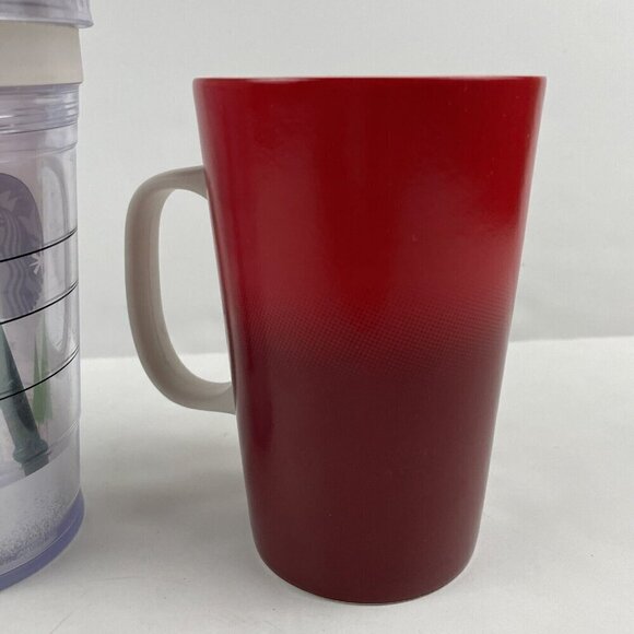 Starbucks 16oz (2) Cold Cup Tumbler (1) Ceramic Mug Holiday Lot Of 3 Logo - Picture 8 of 11